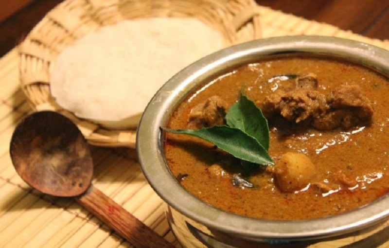 Erachi Varutharacha curry with Malabar Parotta